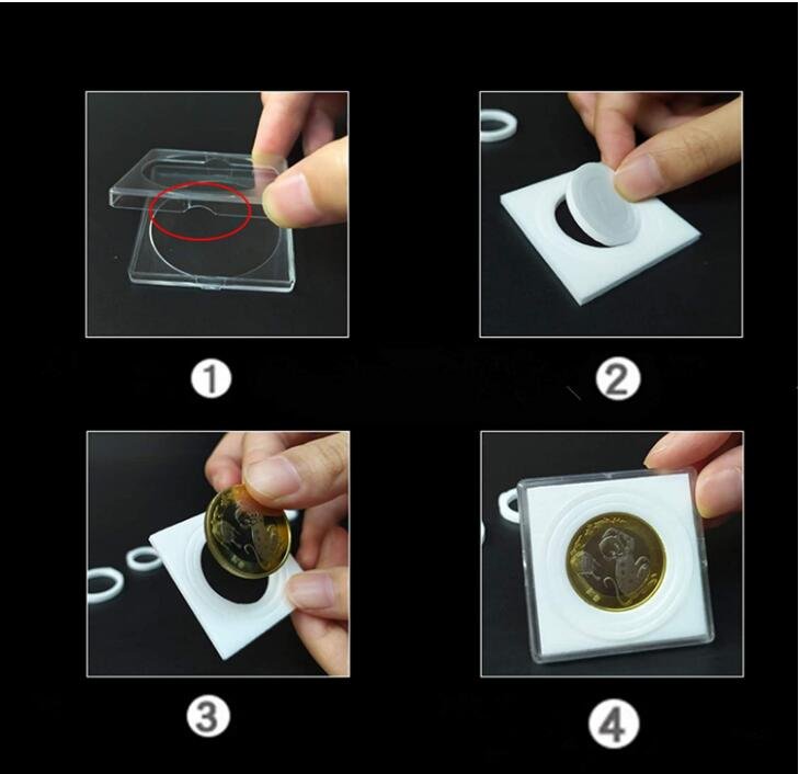 Clear Square Coin Case - 20 Pcs for 18/23/28/33/38mm Coins PVC FREE - Image 4